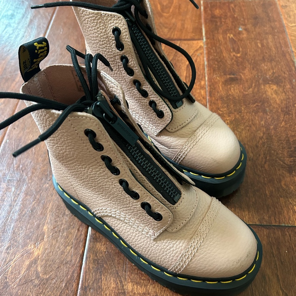 Dr. Martens Beige/Pink Combat Boots